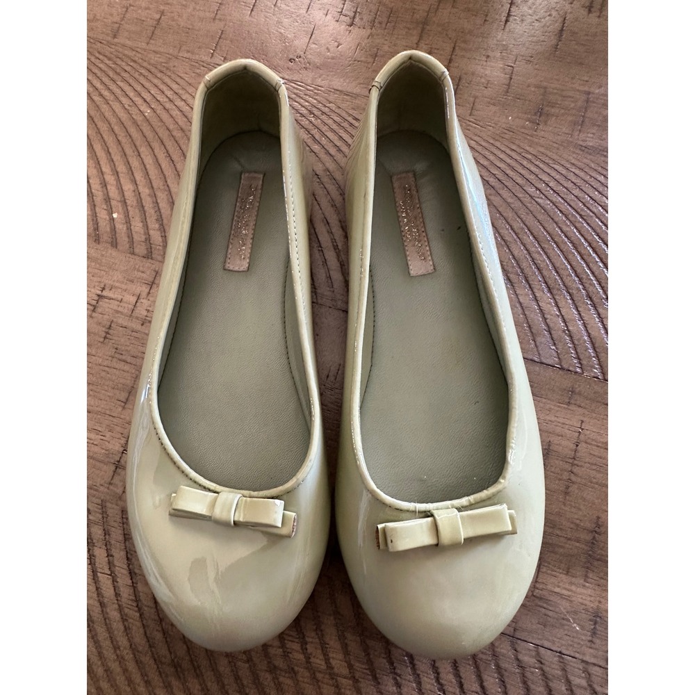 Dolce & Gabbana Girls Patent Leather Bow Ballet Flats - Sage Green‎ - Size 12.5